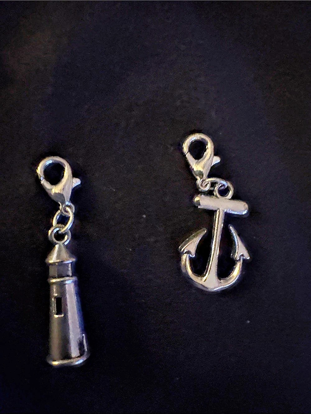 Lighthouse & Anchor Charms Silver Like New